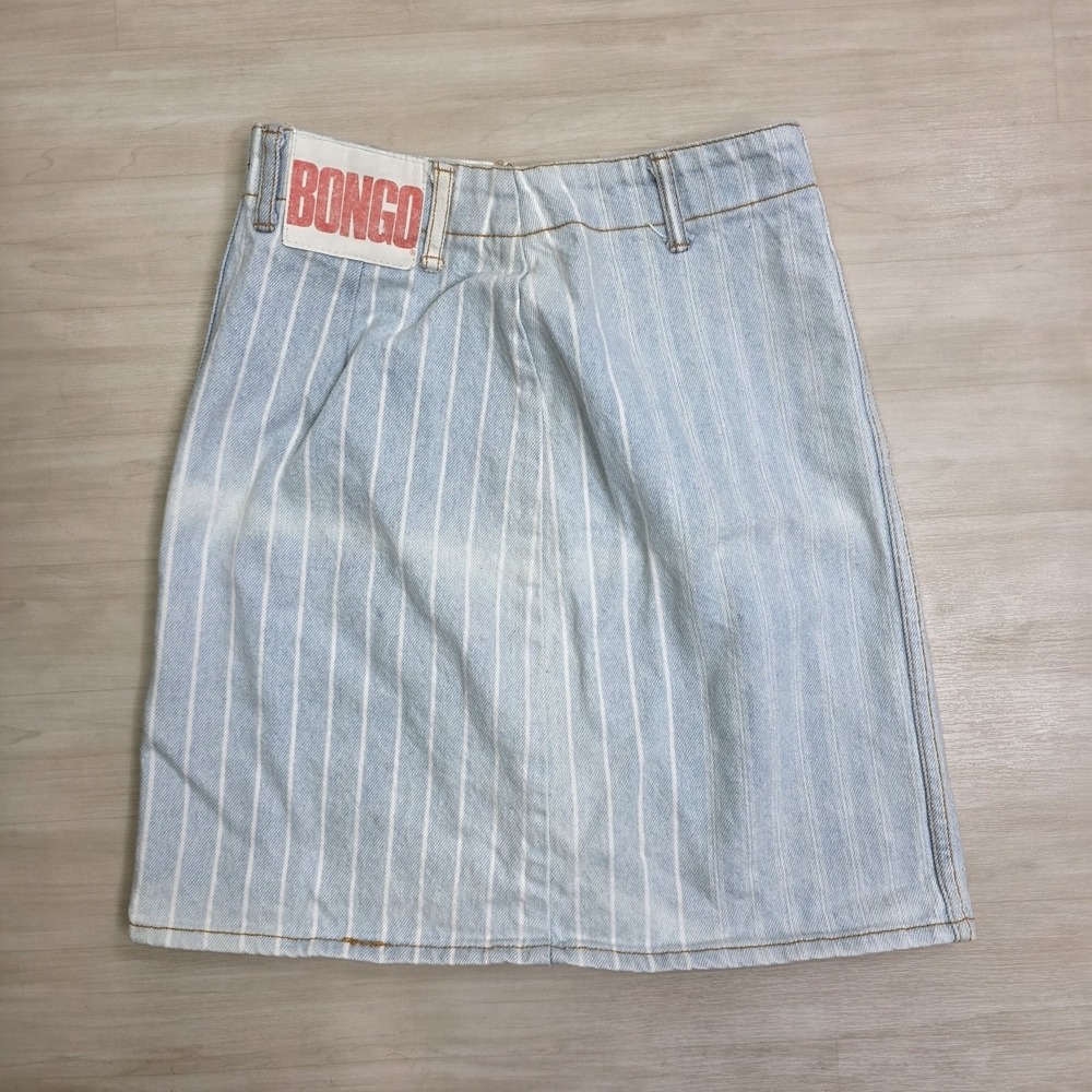 Vintage‎ Bongo Gene Montesano Denim Skirt White Blue Jean Skort Women's Size 9